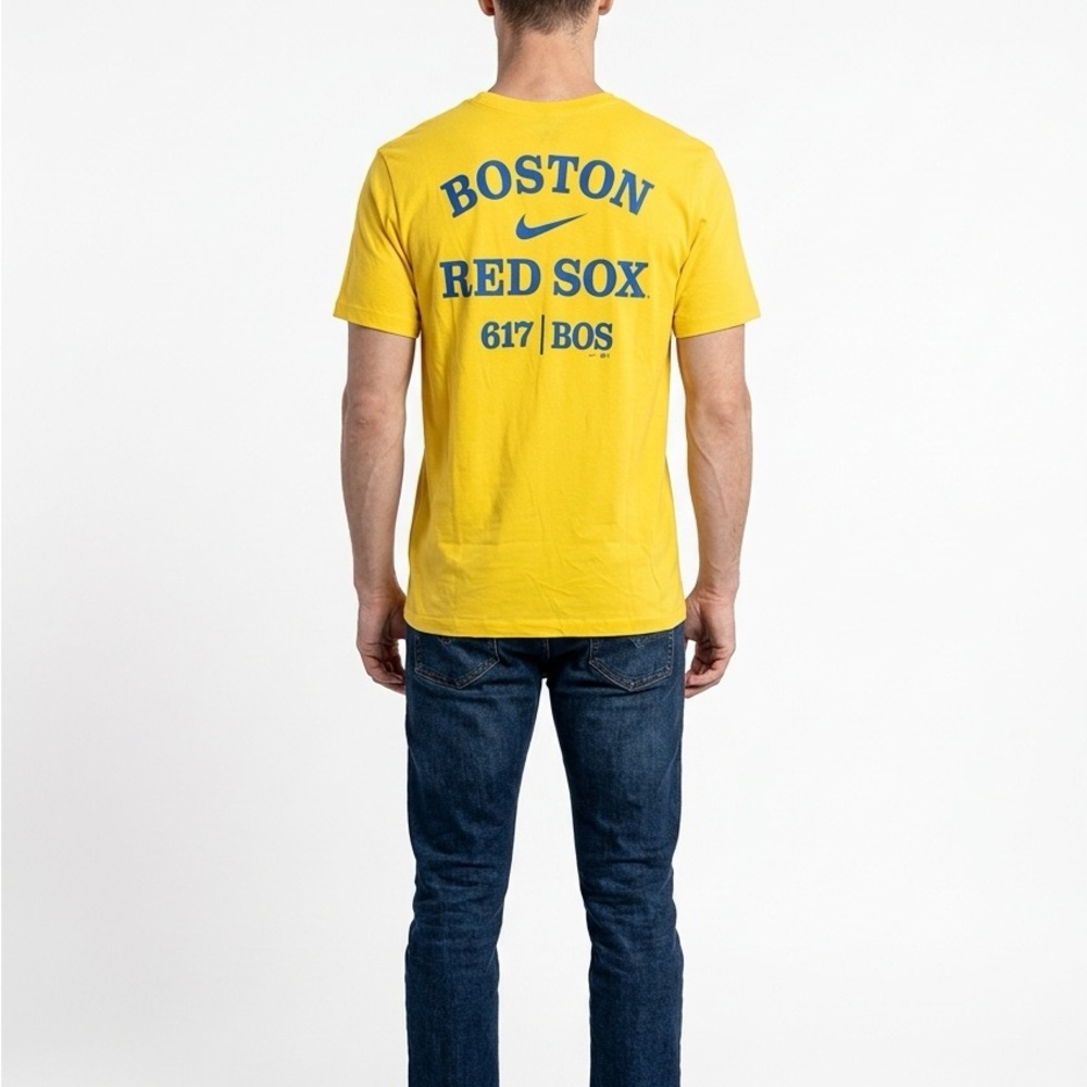 NIKE | NEW Boston Red Sox Yellow & Blue Graphic T-Shirt Men’s Size Medium